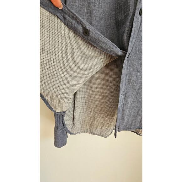 Vince Long Sleeve Blue Button Down Shirt Heather Coastal 100% Cotton Retail $228 - Picture 10 of 13